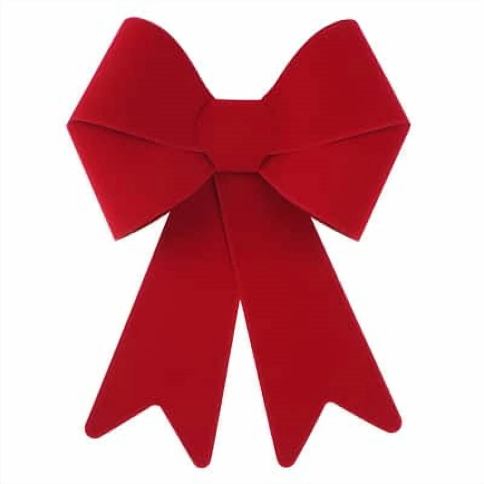 18" Classic Red Flocked Tree Bow by Celebrate It - Holiday and Christmas Ribbon for Craft - Dcor - and Tree Trimming