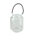 thumbnail image 1 of 18" Clear Glass Pillar Candle Lantern with White Metal Frame, 1 of 2