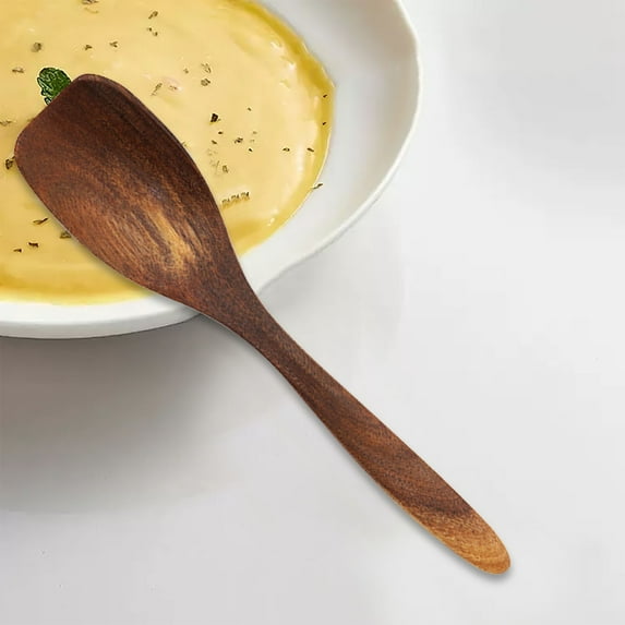 18 Cm Acacia Wood Soup Spoon Set, Long Handle Japanese Style Wooden Teaspoon for Eating, Mixing & Stirring, Lightweight Camping & Restaurant Cutlery, 8 Styles, Eco-Friendly Kitchen Utensil, 1*Spoon