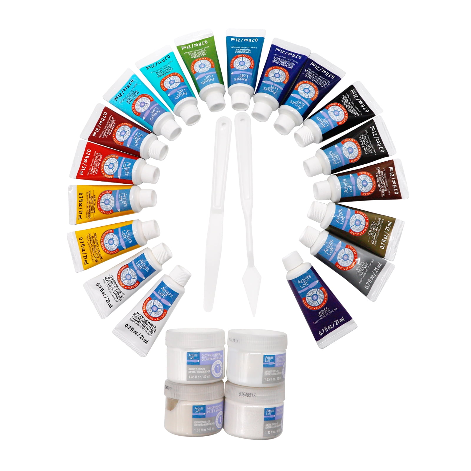 Artist's Loft 18-Color Gloss Acrylic Paint Set with Mediums