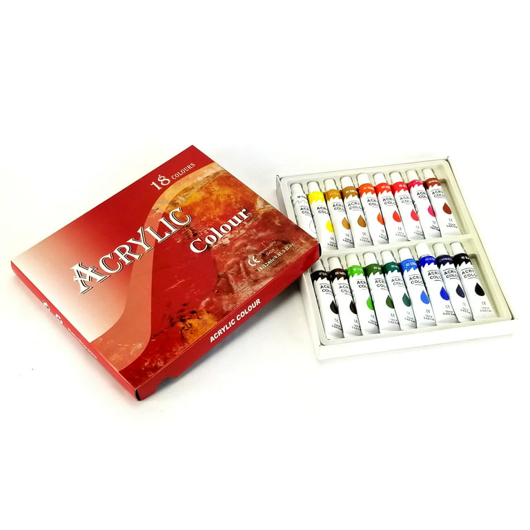Shuttle Art Acrylic Paint, 18 Colors Acrylic Paint Pouches (120ml/4.06oz),  Artist Grade Acrylic Paint Set, Rich Pigments, Non-Toxic for Artists,  Beginners and Kids on Rocks Crafts Canvas Wood Ceramic