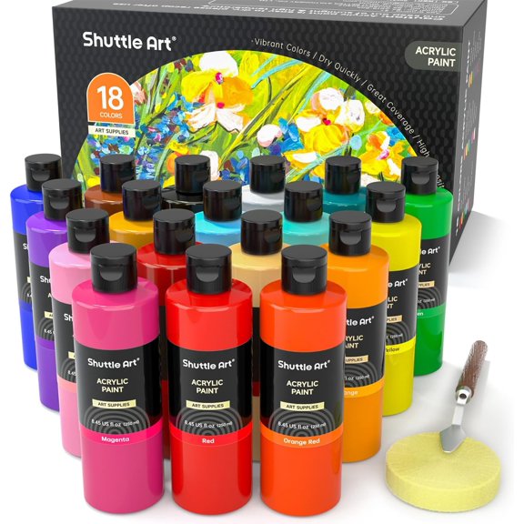 18 Colors Acrylic Paint Set 250ml per Bottle