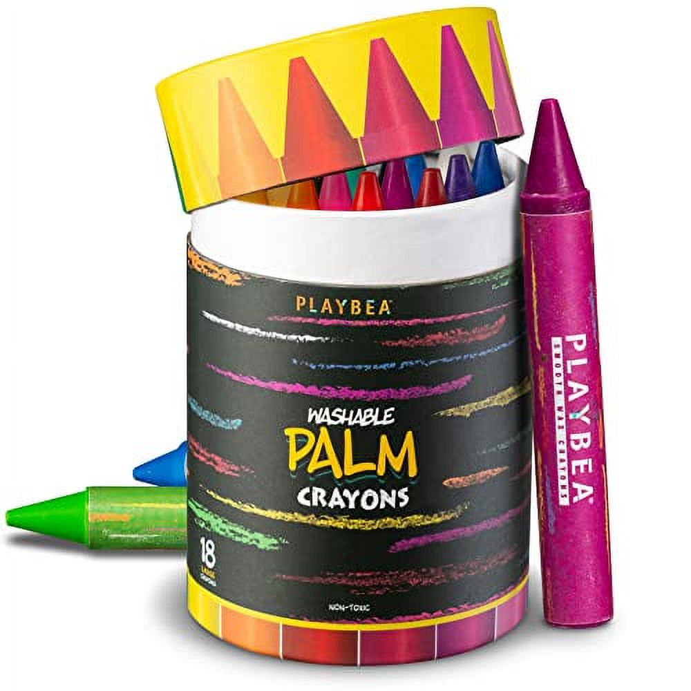 18 Colors Jumbo Crayons For Kids Ages 24 Non Toxic Washable Toddler