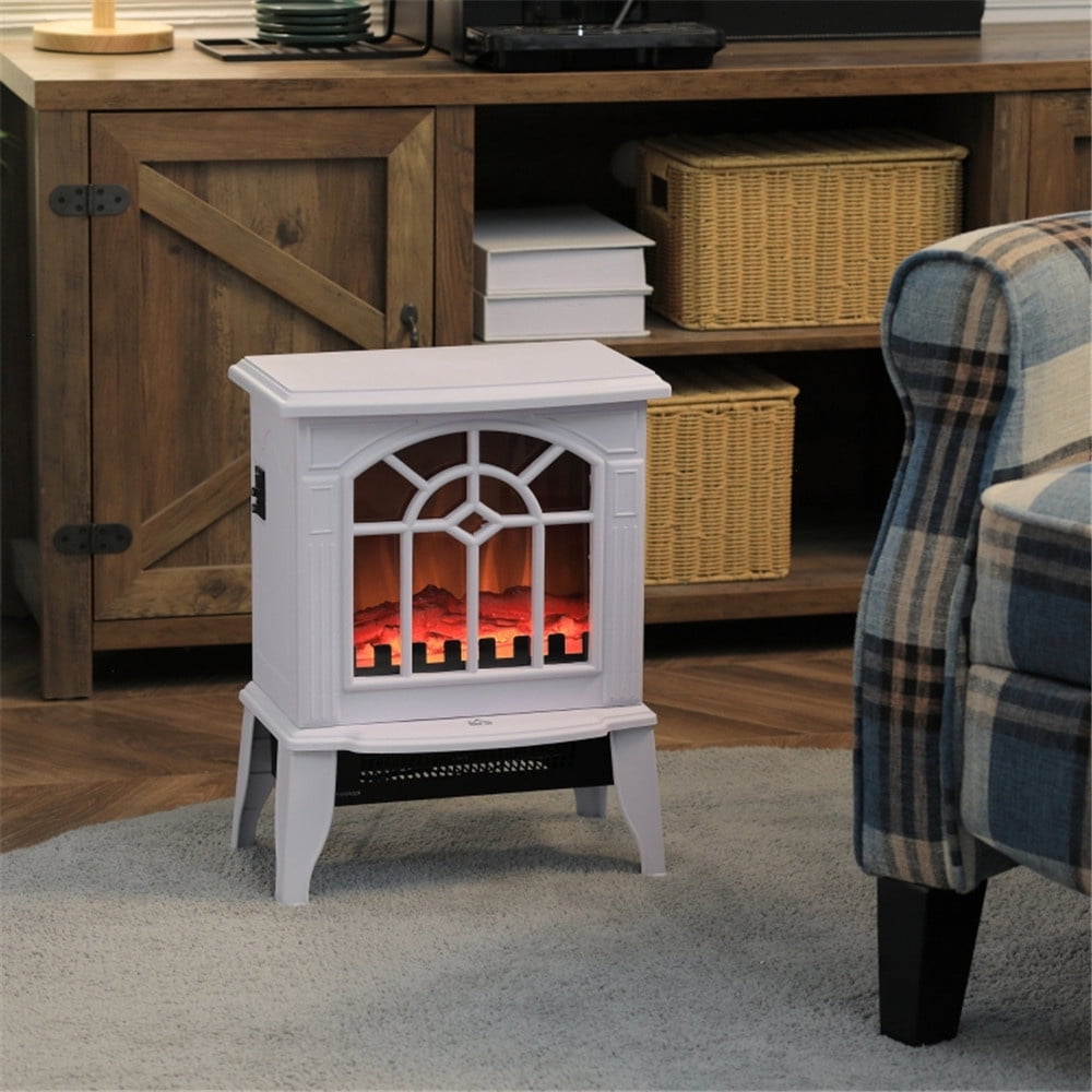 18" Compact Electric Fireplace Stove,Freestanding Stove Heater with