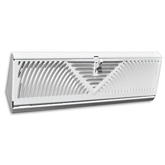 18 Corner Baseboard Grille - White - HVAC Corner Vent Cover