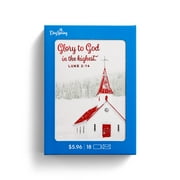 18 Count Inspirational Christmas Boxed Cards, Black & White Church, KJV Scripture by DaySpring