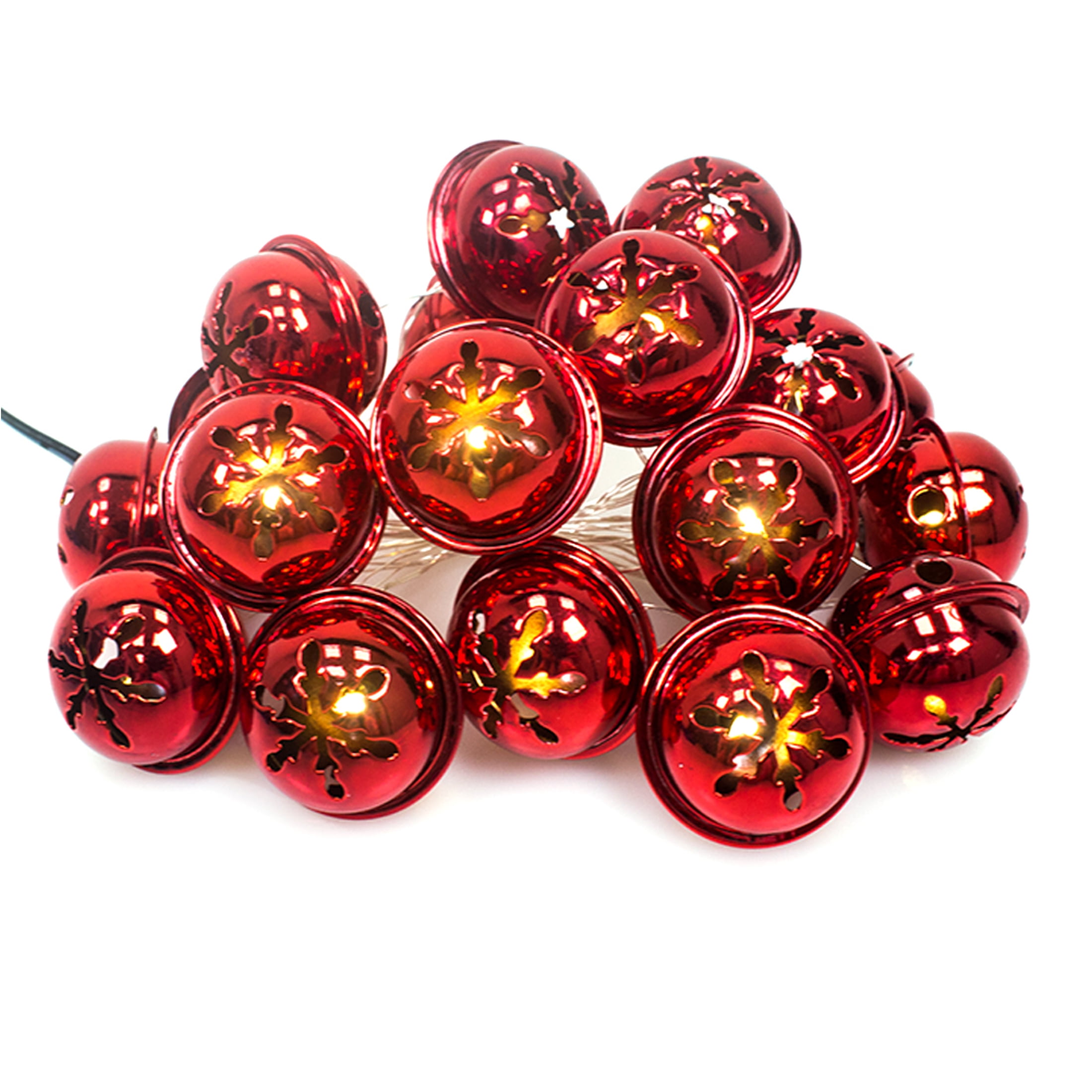 18-Count Red Bell LED Christmas String Lights, 6.5 ft, by Holiday Time