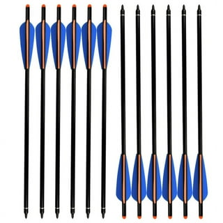 20 Inch Carbon Crossbow Bolts 12 Pack, Carbon Crossbow Arrows for Hunting  and Outdoor Practice, Blue 