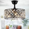 thumbnail image 1 of 18'' Crystal Cage Ceiling Fan with Light,Remote Control Quiet Motor Fans,Indoor Crystal Chandelier Ceiling Fan for Bedroom,Living,Dinning,Kids Room(Bulbs Not Included), 1 of 10