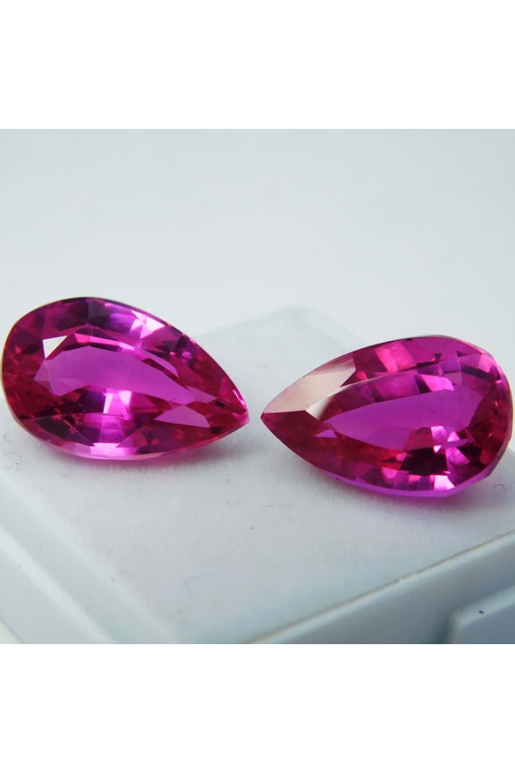 18 Ct Natural Sapphire Pink Round Cut Certified Loose Gemstone Pair For Earring