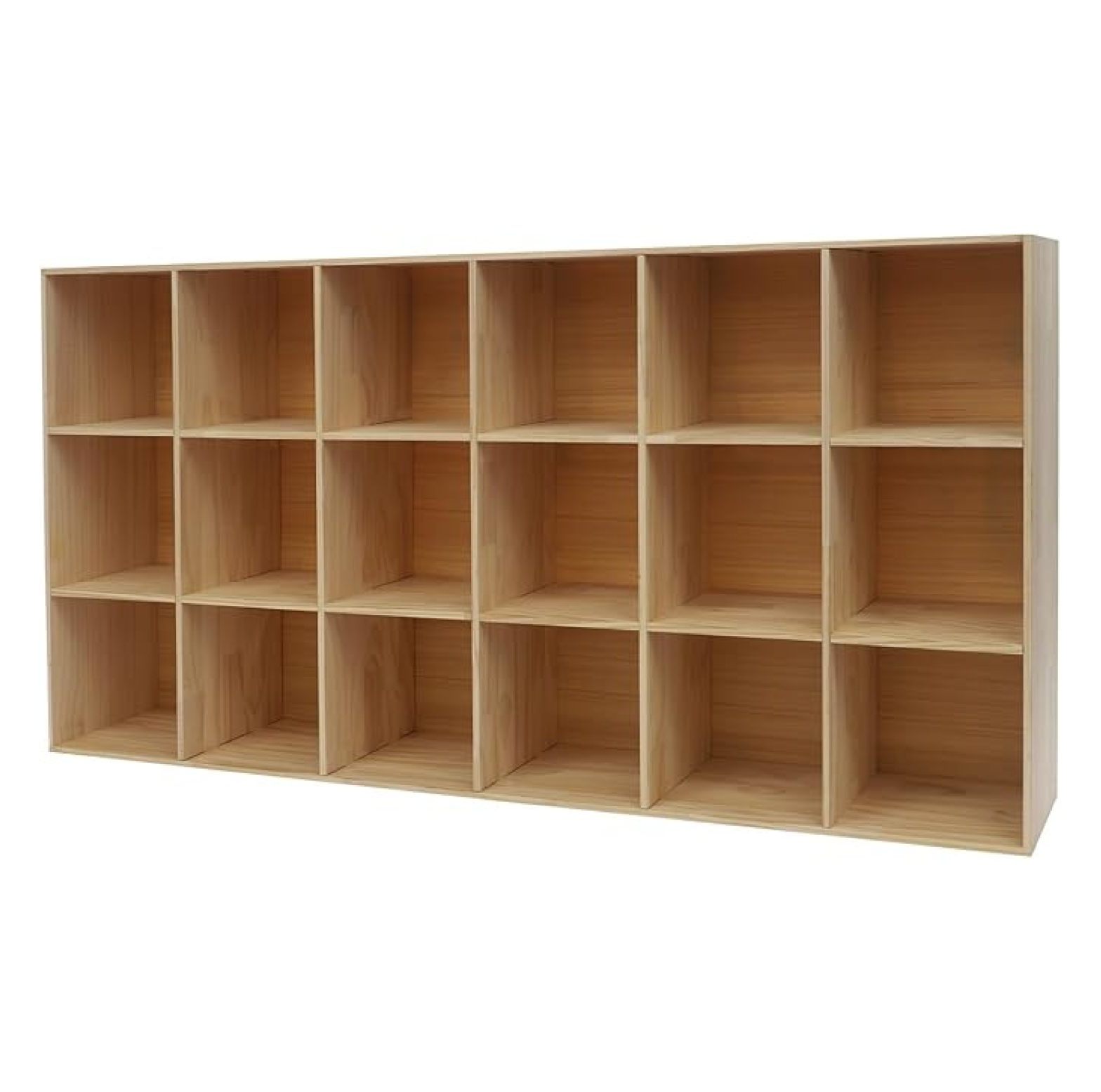 18-Cube Storage Shelf Bookcase-Solid Wood Cube Storage Organizer ...