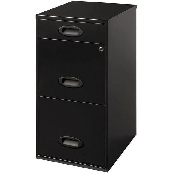 18" D 3-Drawer Organizer Vertical File Cabinet, Black