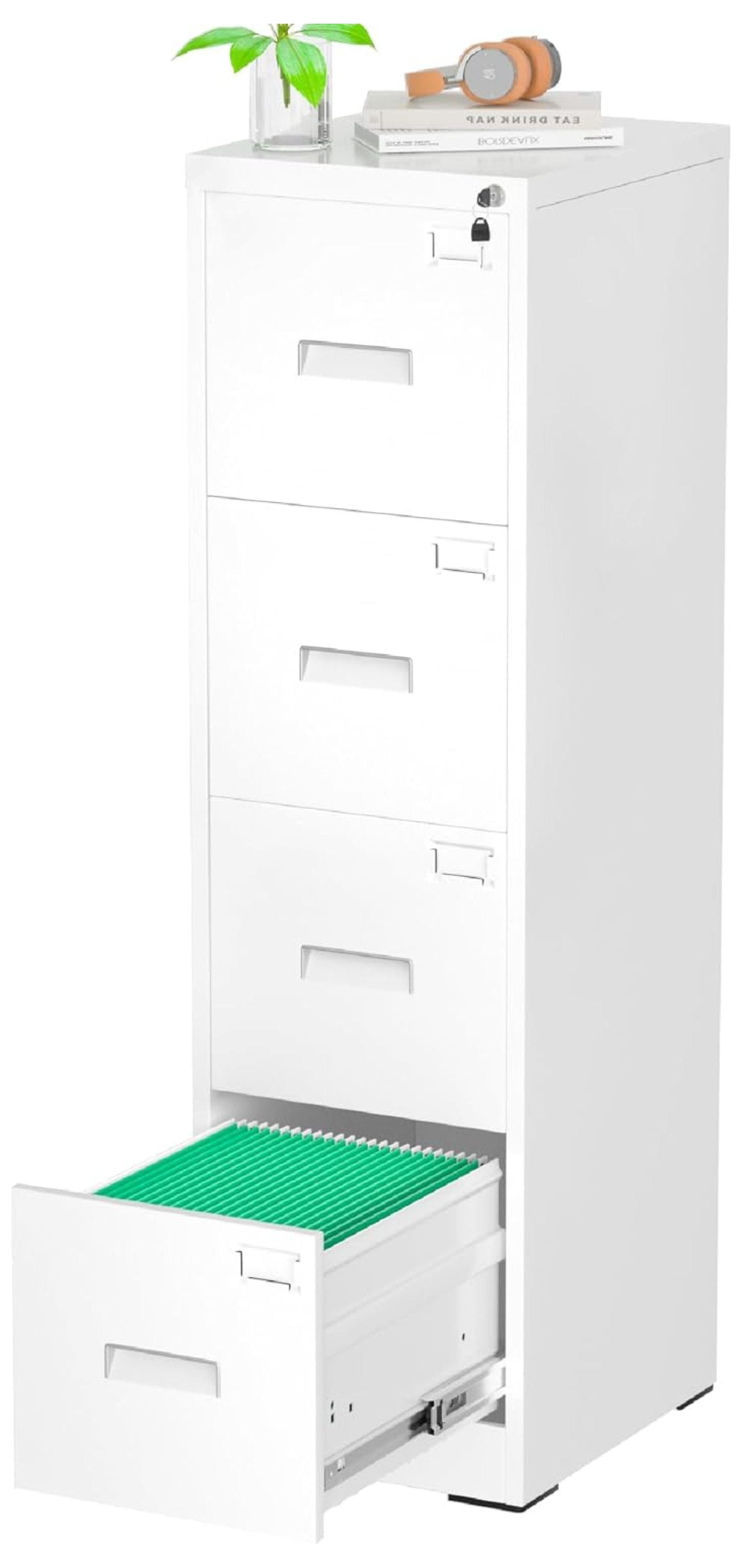 18" D File 4 Drawer Filing with Lock, Locking Vertical