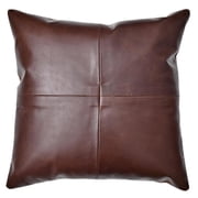 18" Dark Brown Leather Pillow by Ashland