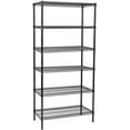 thumbnail image 1 of 18" Deep x 24" Wide x 63" High 6 Tier Black Starter Shelving Unit, 1 of 5