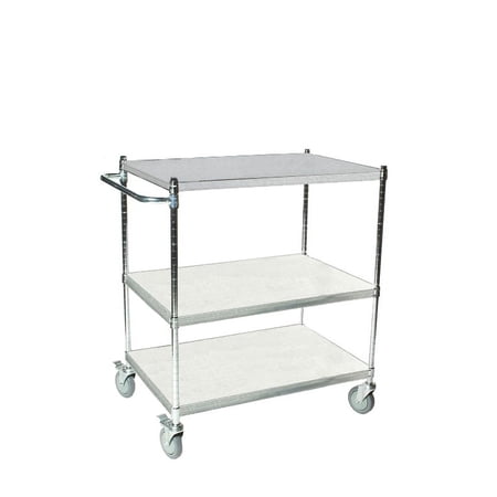 18" Deep x 30" Wide x 39" High 3 Tier Solid Galvanized Shelf Cart