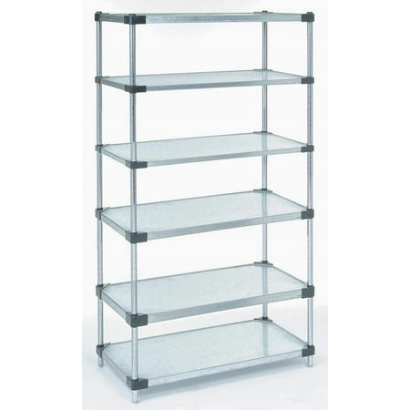 18" Deep x 30" Wide x 86" High 6 Tier Solid Galvanized Starter Shelving Unit