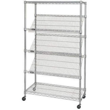 18" Deep x 36" Wide x 80" High 5 Tier Slanted Wire Shelf Truck