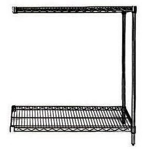 18" Deep x 42" Wide x 14" High 2 Tier Black Add-On Shelving Unit