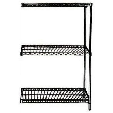 18" Deep x 54" Wide x 54" High 3 Tier Black Add-On Shelving Unit