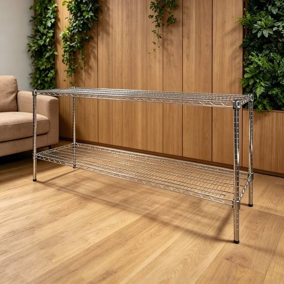 18" Deep x 60" Wide x 27" Height Wire Shelving Kit, 2-Tier Commercial Storage Rack Unit