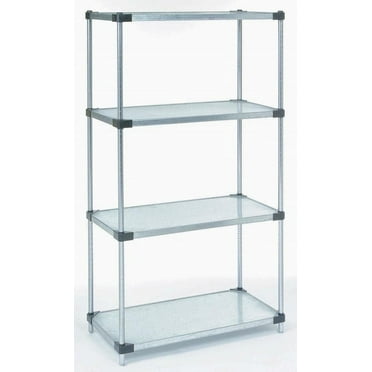 18" Deep x 60" Wide x 54" High 4 Tier Solid Galvanized Starter Shelving Unit