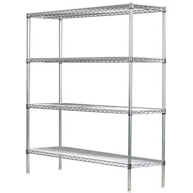 18" Deep x 60" Wide x 96" High 4 Tier Stainless Steel Wire Starter Shelving Unit