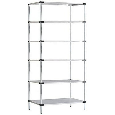 18" Deep x 72" Wide x 96" High 6 Tier Stainless Steel Solid Starter Shelving Unit