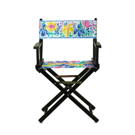 18" Director's Chair Black Frame-Garden Flowers