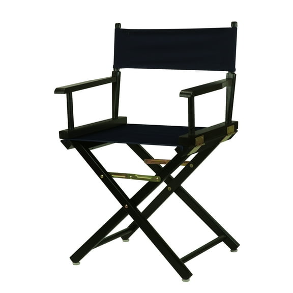 18" Director's Chair Black Frame-Navy Blue Canvas
