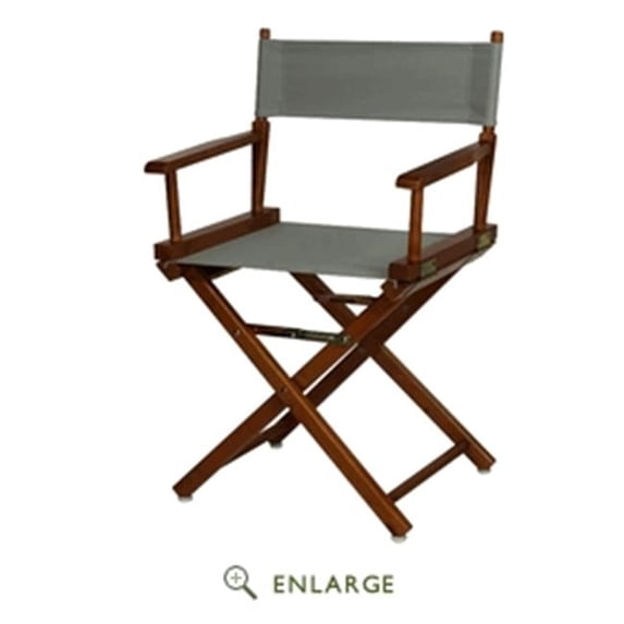 "18" Director's Chair Honey Oak Frame-Gray Canvas"