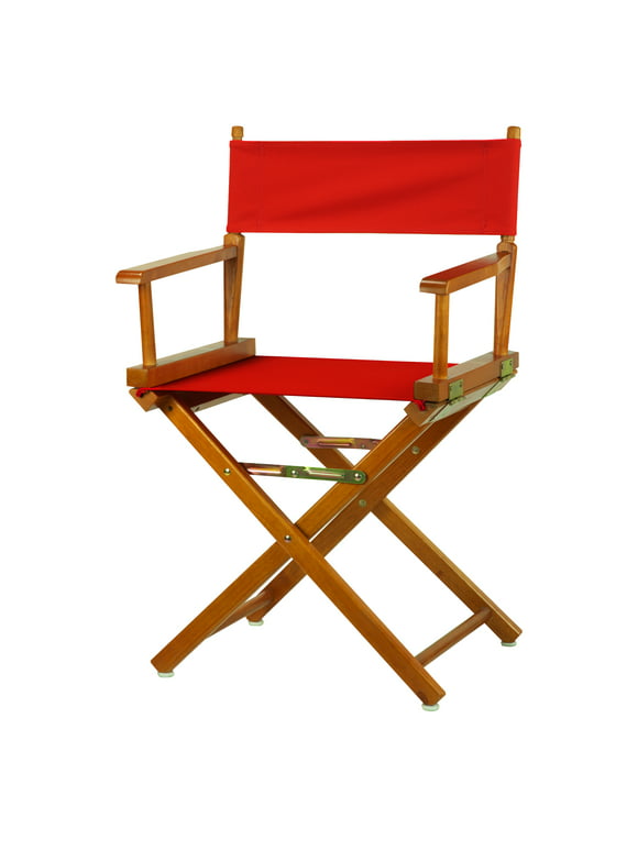 "18" Director's Chair Honey Oak Frame-Red Canvas"