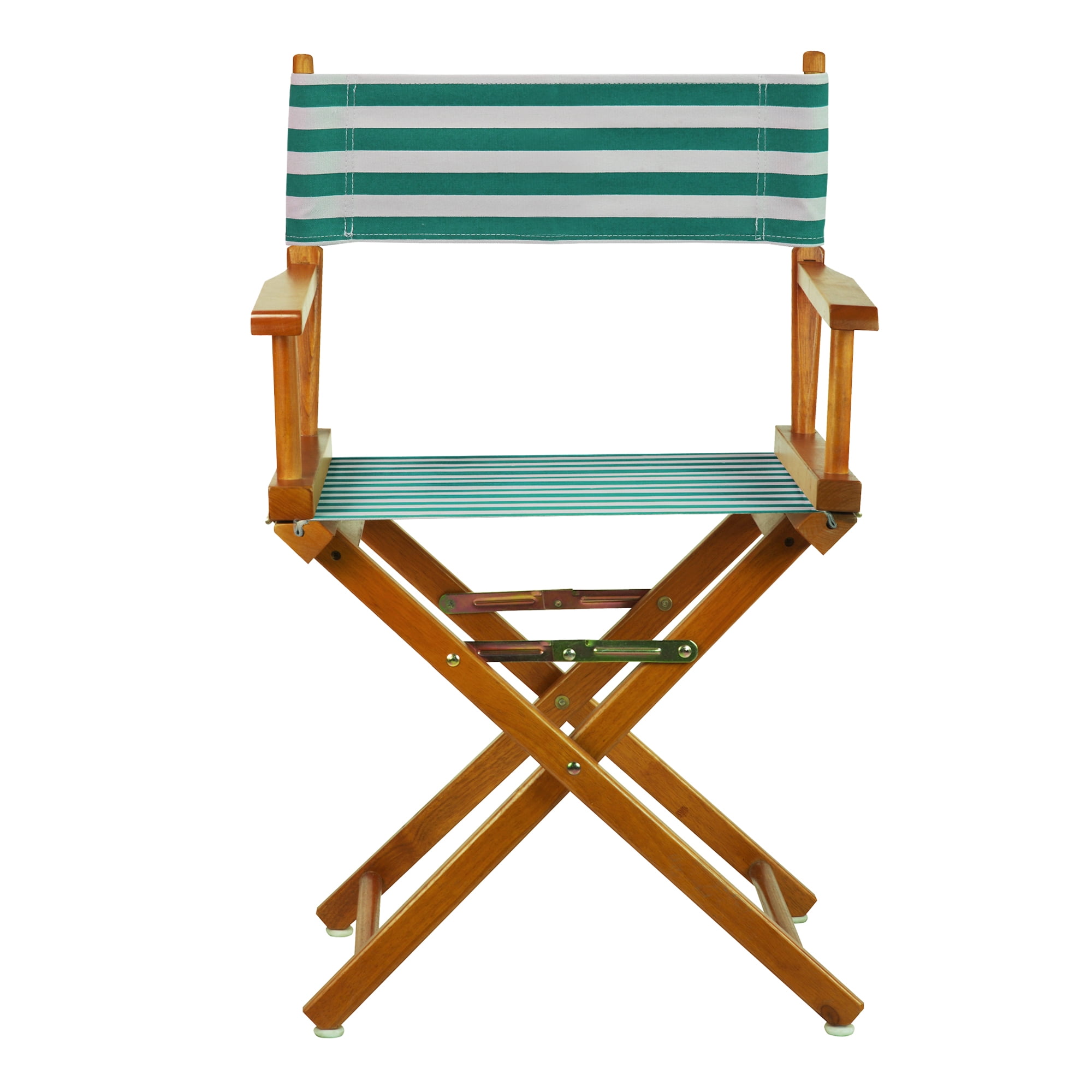 18" Director's Chair Honey Oak Frame-Teal Cabana