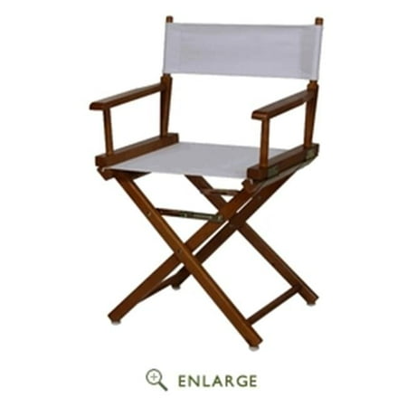 "18" Director's Chair Honey Oak Frame-White Canvas"