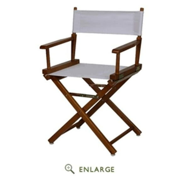"18" Director's Chair Honey Oak Frame-White Canvas"