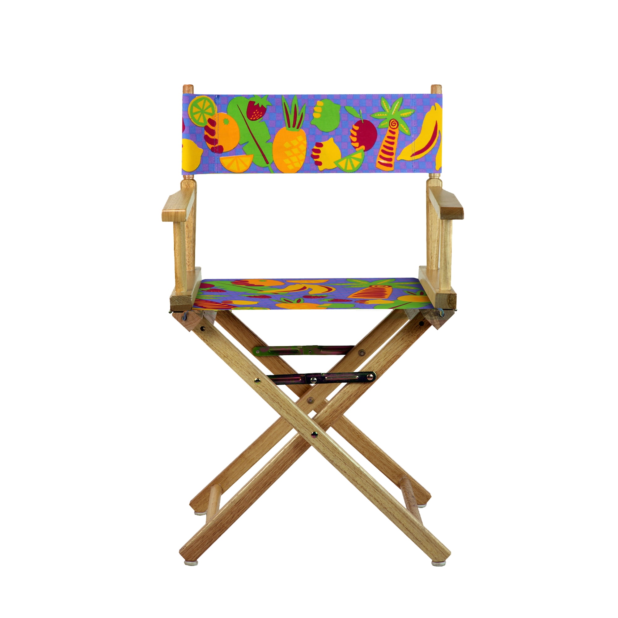 18" Natural Wood Director's Chair with Calypso Fruit Fabric