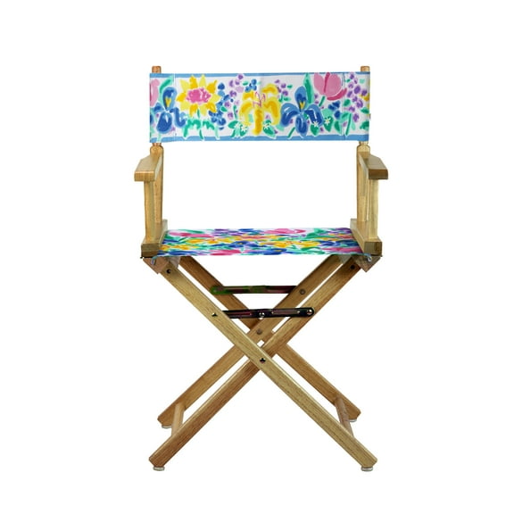 18" Director's Chair Natural Frame-Garden Flowers