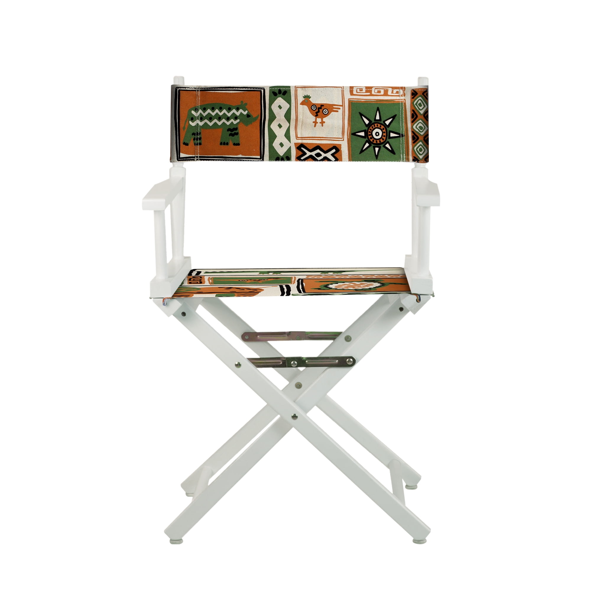 18" Director's Chair White Frame-Congo BongoNatural