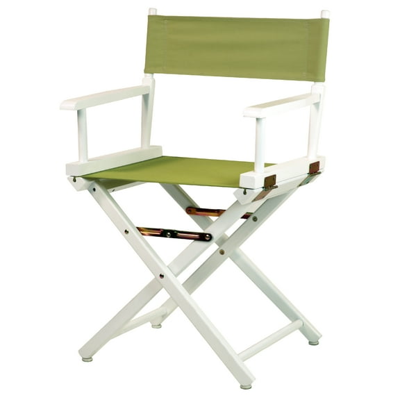 "18" Director's Chair White Frame-Olive Canvas"