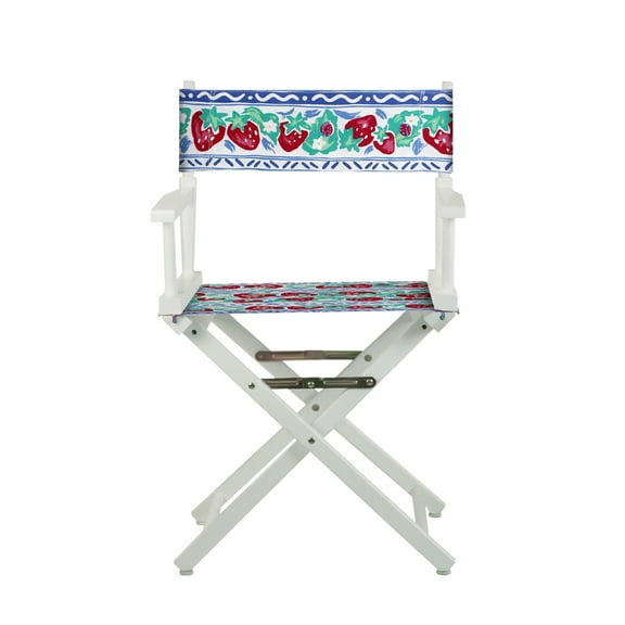 18" Director's Chair White Frame-Strawberry Park