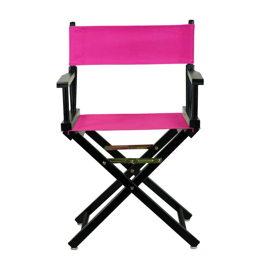 Magenta Canvas and Black Wood Director's Chair