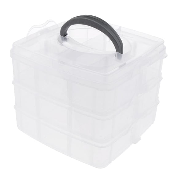 18 Dividers Adjustable Storage Organizer Case Jewelry Box Clear