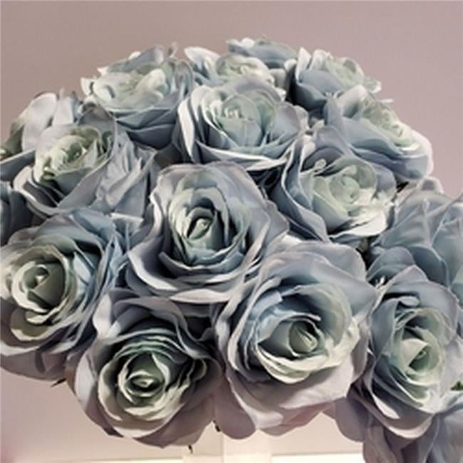 18 Dusty Blue Roses Artificial Flowers - Walmart.com