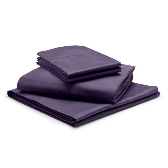 18" EXTRA DEEP POCKETS - 1000-Thread Count 100% Egyptian Cotton Twin XL Sheet Set, Long Staple Cotton, 1000-TC Pure Cotton - Twin XL, Plum