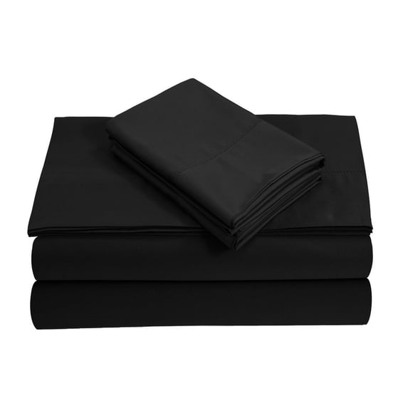 18" EXTRA DEEP POCKETS - 700-Thread Count 100% Egyptian Cotton RV King Sheet Set, 4PC (1 Flat, 1 Fitted, 2 Pillowcases) Long Staple Cotton, 700-TC Pure Cotton - RV King, Black