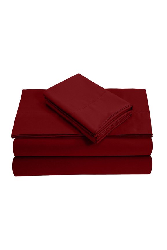 18" EXTRA DEEP POCKETS - 800-Thread Count 100% Egyptian Cotton Short Queen Sheet Set, 4PC (1 Flat, 1 Fitted, 2 Pillowcases) Long Staple Cotton, 800-TC Pure Cotton - Burgundy