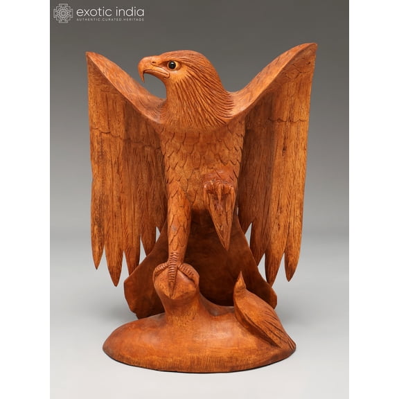 18" Eagle Statue | Wood Carving