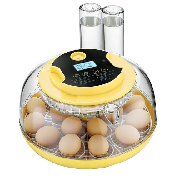 18 Egg Incubator, Automatic Egg Turner with LED Candler, Temperature & Humidity Control, 360 View Clear Window, Auto Water Refill, for Hatching Chicks, Ducks, Goose & Quail