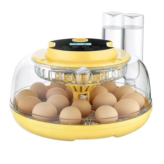 18 Egg Incubator, Automatic Egg Turner with LED Candler, Temperature & Humidity Control, 360 View Clear Window, Auto Water Refill, Poultry Eggs Incubators for Hatching Chicks Ducks Goose Quail