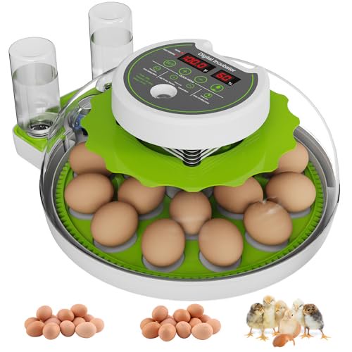 18-Egg Incubator with Automatic Egg Turning & Humidity Control, HD Panoramic View, Built-in Candler for Hatching Chicken, Duck, Quail Eggs Farms, Science Labs, Classroom, Home Use$$Garden & Patio